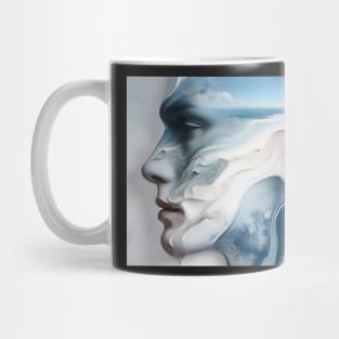 Faces, man, woman, stand, sea, clouds Mug